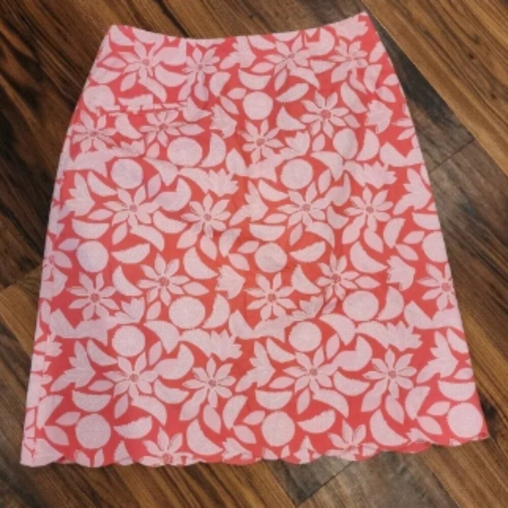 Vintage 90's Lily Pulitzer Pink Lemon and Flower Skirt
